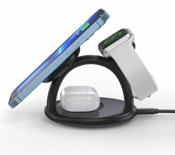 Choetech Induktive Ladestation für iPhone, AirPods, Apple Watch 3-in-1, schwarz – Bild 4