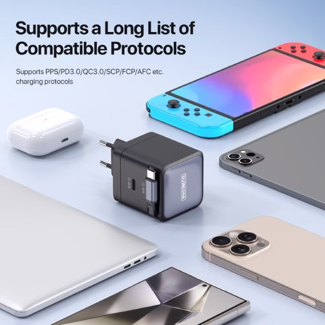 Duzzona - T10 PD 65W Schnellladegerät mit USB-C-Anschluss- Schwarz – Bild 9