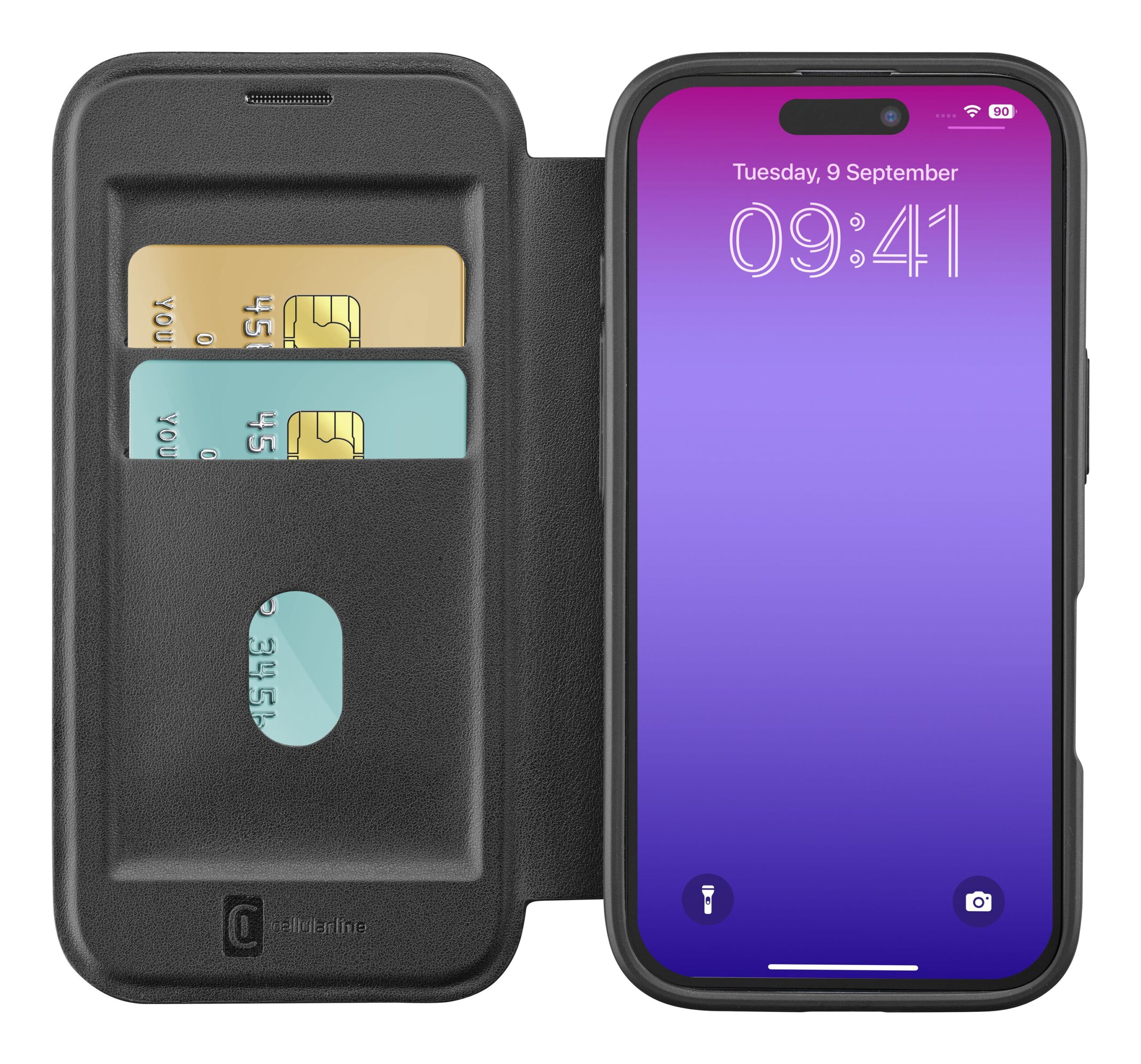 Cellularline Book Case Daily MAG für Apple iPhone 17 Pro Max Schwarz – Bild 2