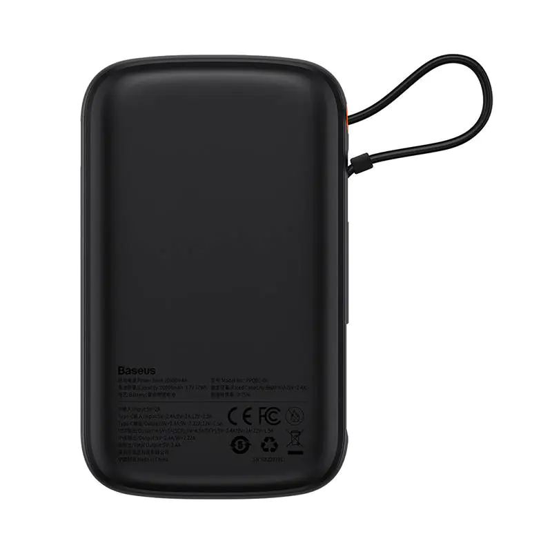 Baseus Qpow Pro Powerbank mit USB-C-Anschluss, USB-C-Kabel, 10000 mAh Kapazität, 22,5 W Leistung, schwarz – Bild 2